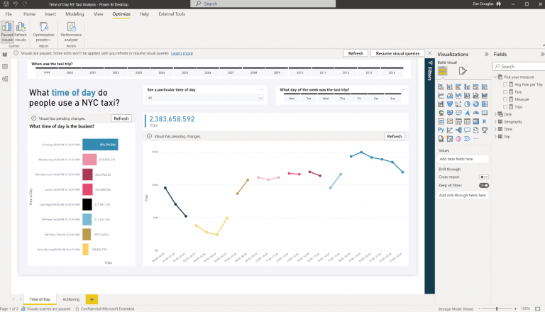 Optimize tab in PowerBI Desktop